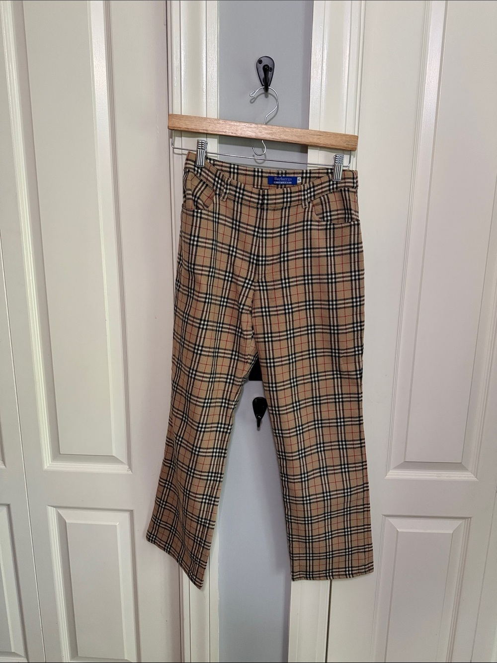 Burberry vintage beige plaid pants